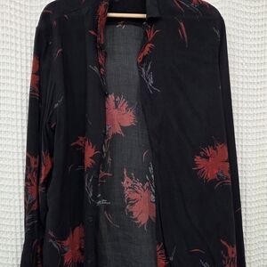 AllSaints Arboretum Slim Fit Button-Up Shirt Men's Large. pre-owned.